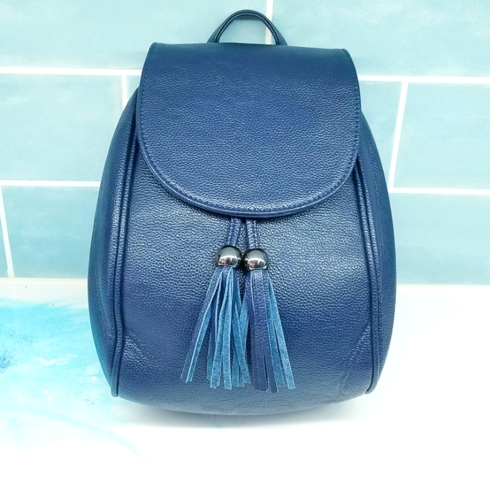 Navy Blue Tassel Backpack